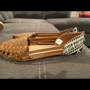 Brown huarache style flats